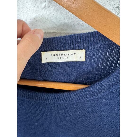 Equipment Women's Crewneck Sweater Mini Dress Long Sleeve Navy Blue Size Small - Picture 4 of 6